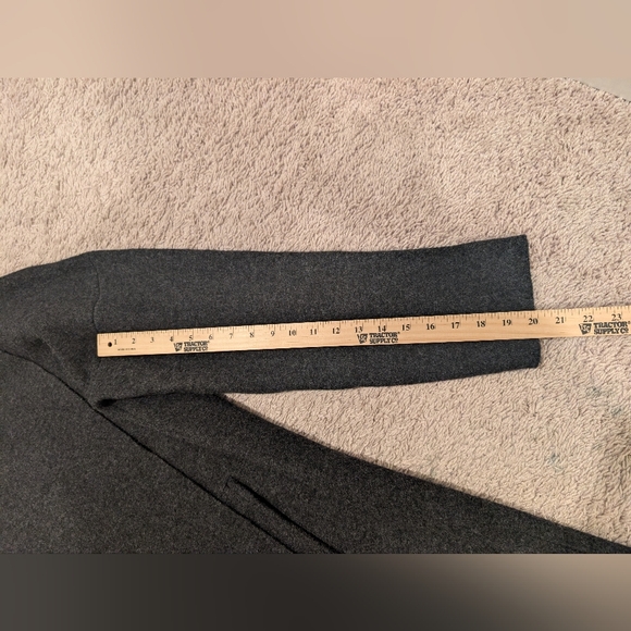 Eileen Fisher 100% Boiled Wool Coat Charcoal Grey Open Front Jacket Medium M - Picture 10 of 10